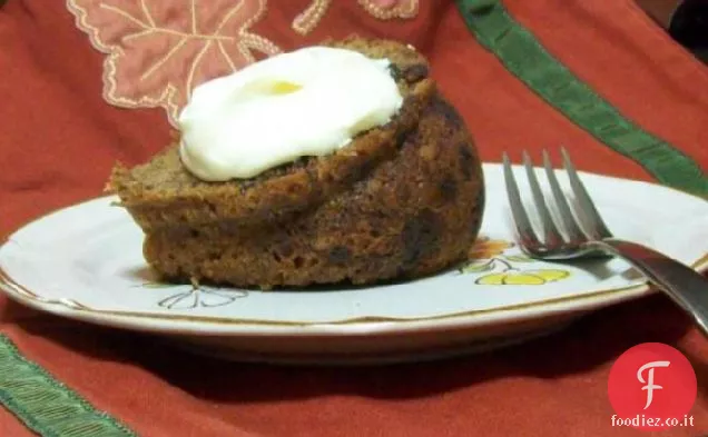 Torta di spezie di carne tritata con topping cremoso di zabaione