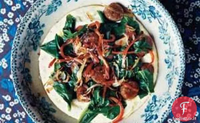 Saltati Andouille e verdure con grana