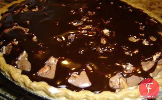 Torta di budino alla pesca