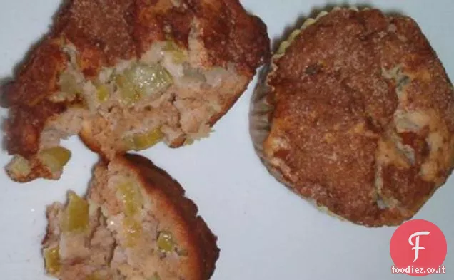 Muffin alla cannella di rabarbaro sano
