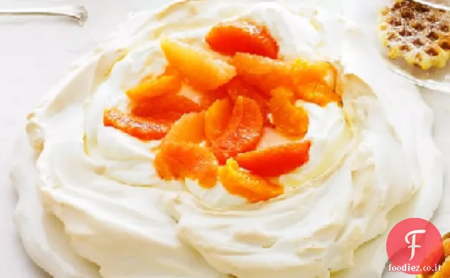 Pavlova con arance in camicia alla vaniglia