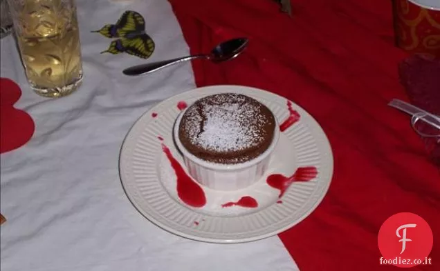 Budino di soufflé al limone e frutti di bosco misti (basso contenuto di Cal / zucchero / grassi)