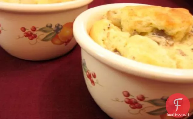 Soufflé di funghi all'aglio