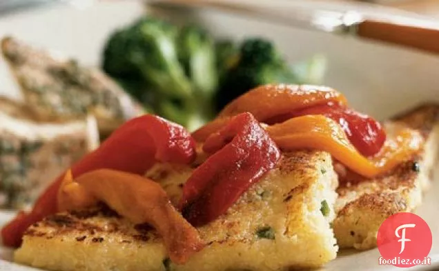Torte di grana cheddar con peperoni arrostiti