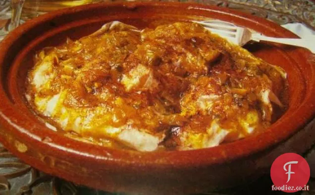Torta di pollo, zafferano e noce moscata
