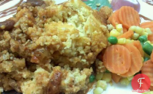 Torta di formaggio al peperoncino di tacchino con crosta di farina di mais