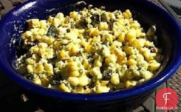 Poblano alla griglia e insalata di mais