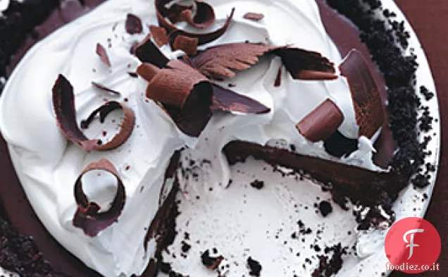 Torta di budino al cioccolato agrodolce con Crème Fraîche Topping