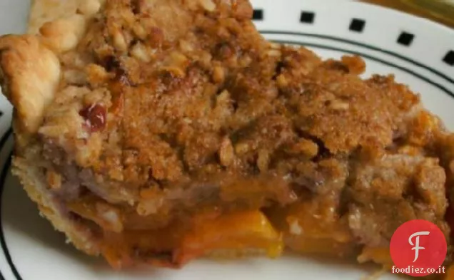 Torta di pesche con Streusel di mandorle e noci pecan