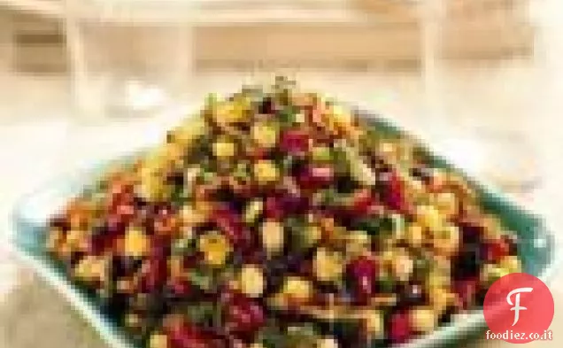 Insalata di tre fagioli e mais con vinaigrette di sidro