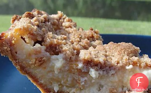 Torta alla crema di pesche con guarnizione di Streusel