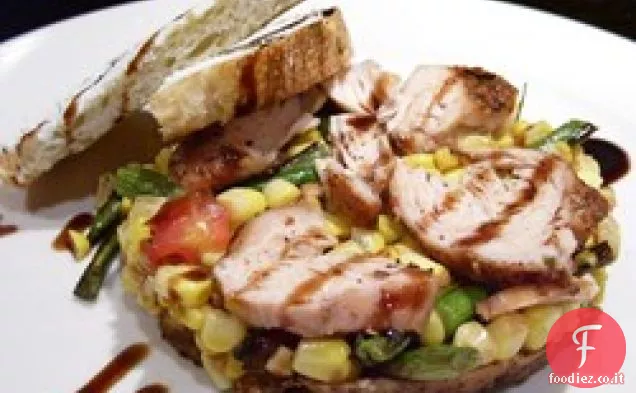 Insalata di mais estiva con asparagi