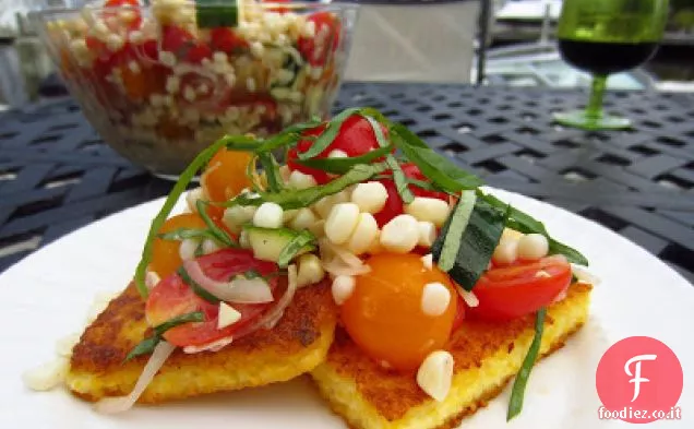 Polenta con Insalata di Mais e Pomodoro