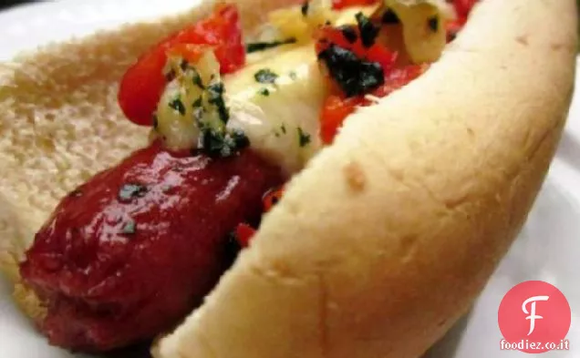 Manchego Formaggio e aglio Gourmet Hot Dog