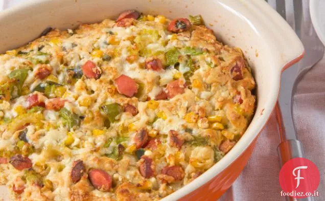 Più sano formaggio Cornbread Casseruola