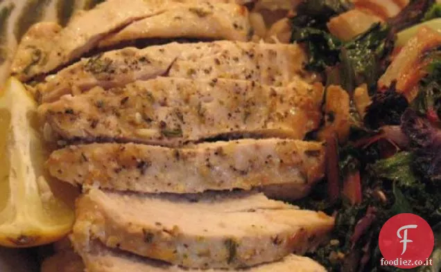 Pollo al limone toscano con insalata di fagioli caldi