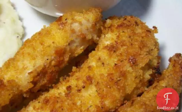 Strisce di pollo rivestite con una torsione