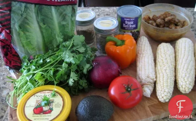 Gamberi alla griglia + insalata di mais Fiesta