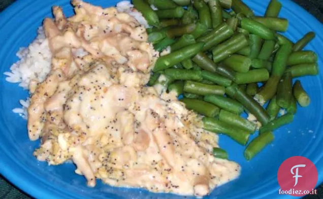 La mia versione vegetariana alleggerita di pollo ai semi di papavero