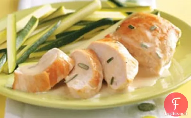 Pollo con salsa al burro di rosmarino