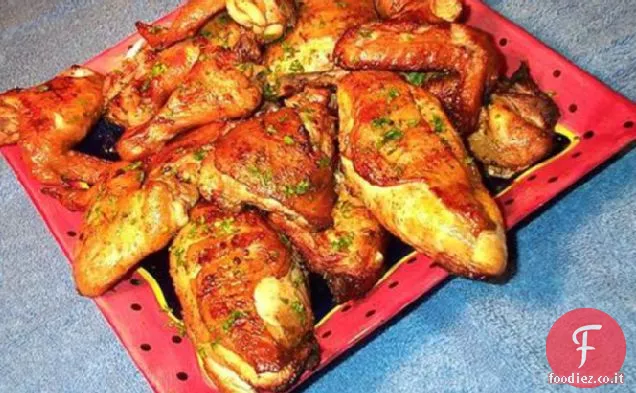 Pollo alla griglia al carbone