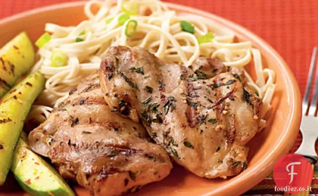 Cosce di pollo marinate con soia