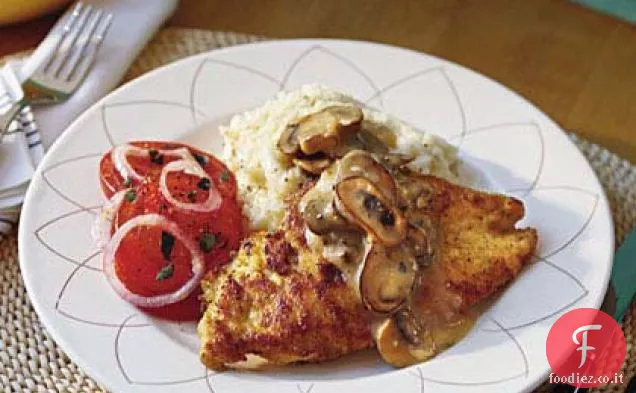 Pollo soffocato con purè di patate al limone