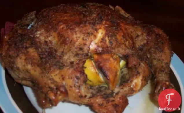 Pollo arrosto al sale con limone e timo