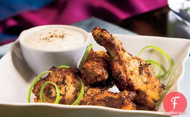 Drumette di pollo alle erbe grigliate con salsa barbecue bianca