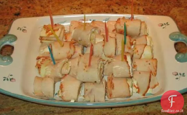 Antipasti facili di formaggio e tacchino