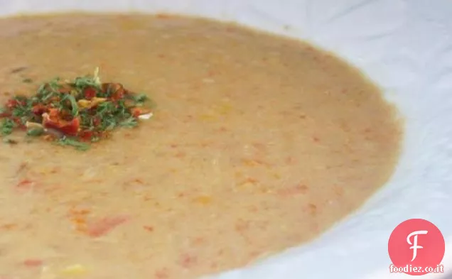 Zuppa cremosa di mais e tacchino