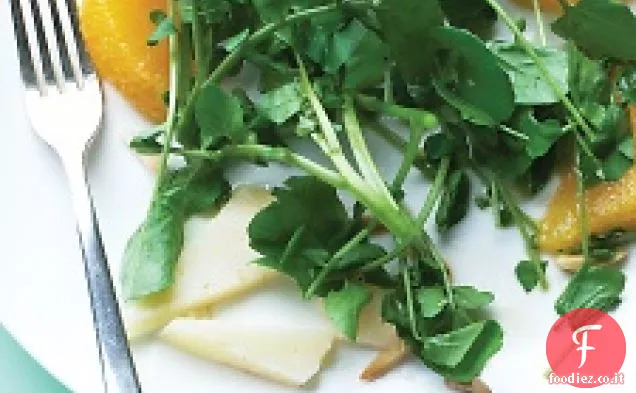 Insalata di crescione con Manchego e arancia