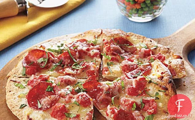 Pizze con peperoni di tacchino a crosta sottile