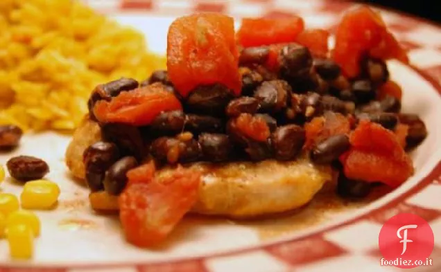 Cotolette di tacchino con salsa di fagioli neri affumicati