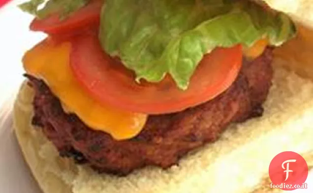 Hamburger di tacchino di Travis con un morso