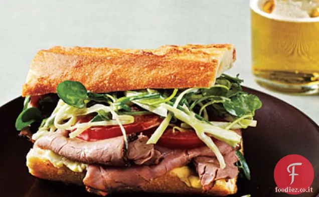 Panini di Roast Beef con crescione Slaw