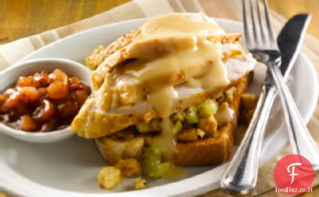 Montagna di tacchino arrosto caldo (sandwich di tacchino caldo)