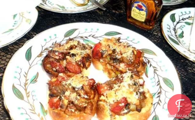 Funghi su pane tostato