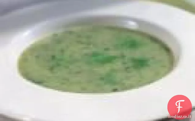 Zuppa fredda di porri di patate con finocchio e crescione (vichyssoise)