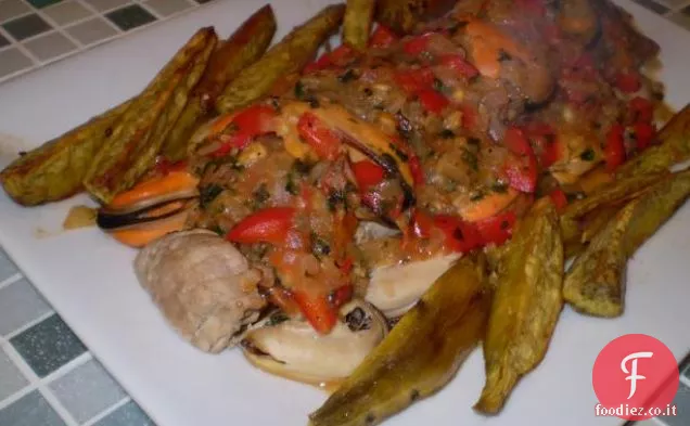 Filetto di Maiale con cozze (Lomo De Porco Com Amêijoas)