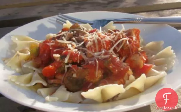 Pollo alla Cacciatora sulla Pasta