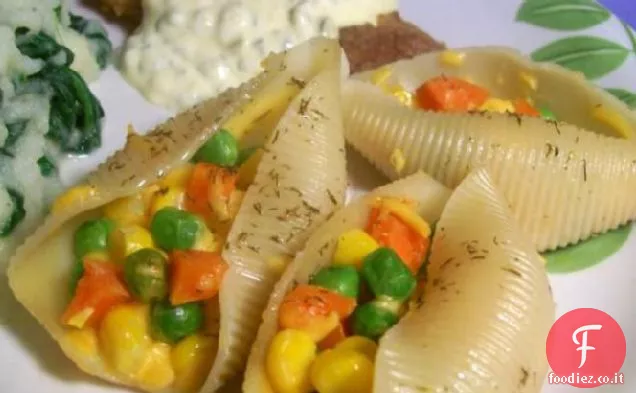 Cheddar-Conchiglie ripiene di verdure