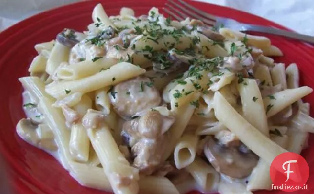 Penne con Sugo di Vongole ai Funghi e Formaggi