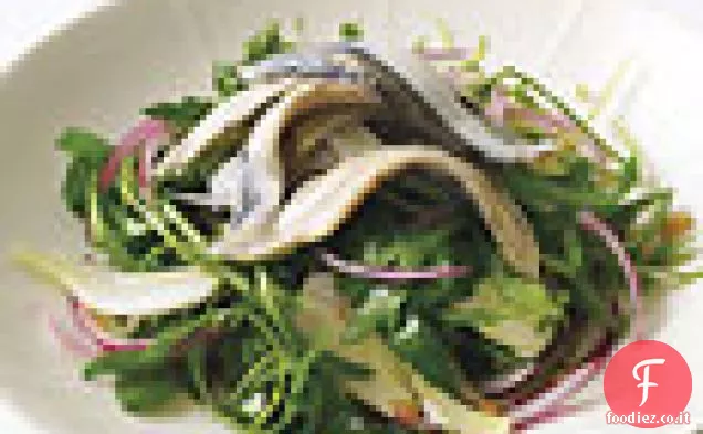 Acciuga spagnola, finocchio e insalata di limone conservata
