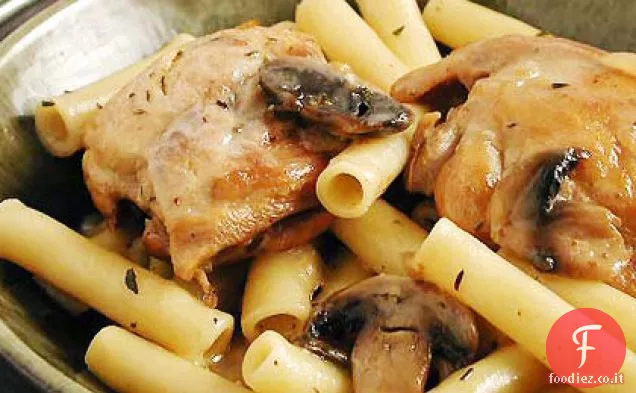 Piatto di pollo-Pasta-Funghi