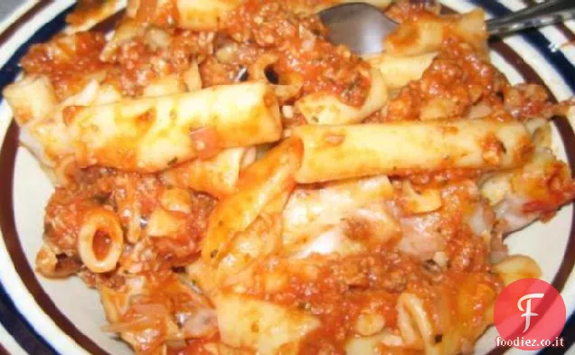 Casseruola di pasta macinata di manzo e funghi di Kittencal