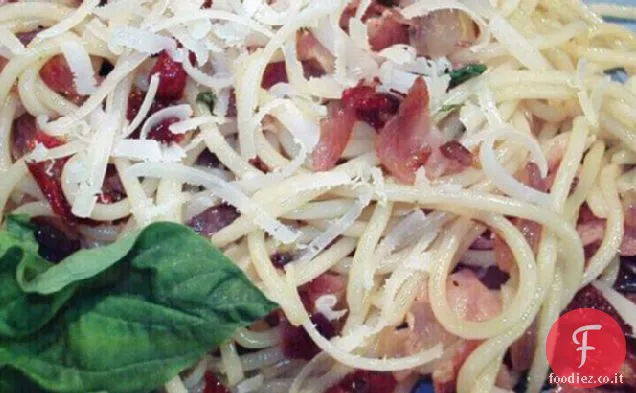 Spaghetti con Pancetta e Pomodori secchi