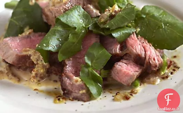 Insalata di manzo e crescione di senape