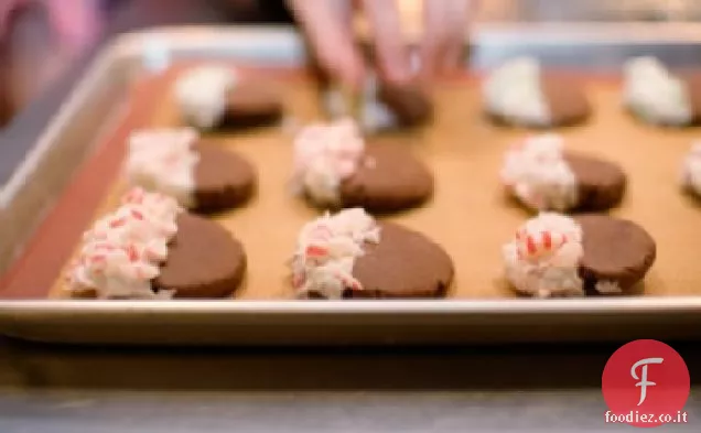 Biscotti di canna di caramella di cioccolato