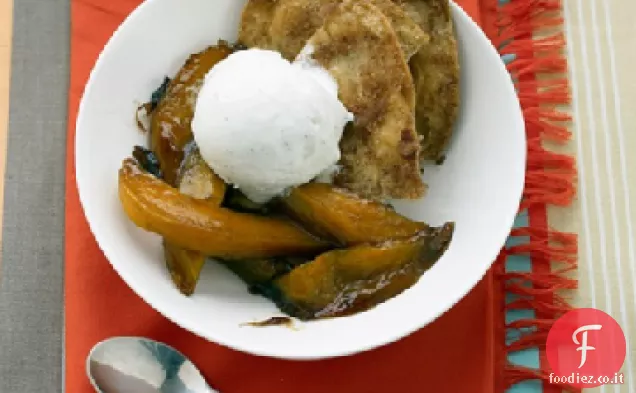 Mango al forno con tortillas di cannella e zucchero